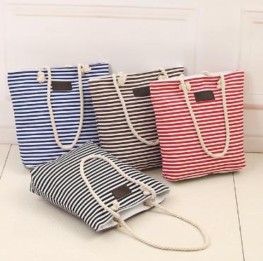 Casual Summer Stripe Tote Beach Bag