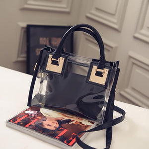 Transparent Beach Handbag with Jelly crystal Purse