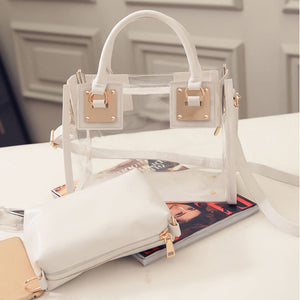 Transparent Beach Handbag with Jelly crystal Purse