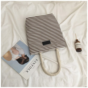 Casual Summer Stripe Tote Beach Bag