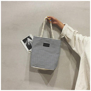 Casual Summer Stripe Tote Beach Bag