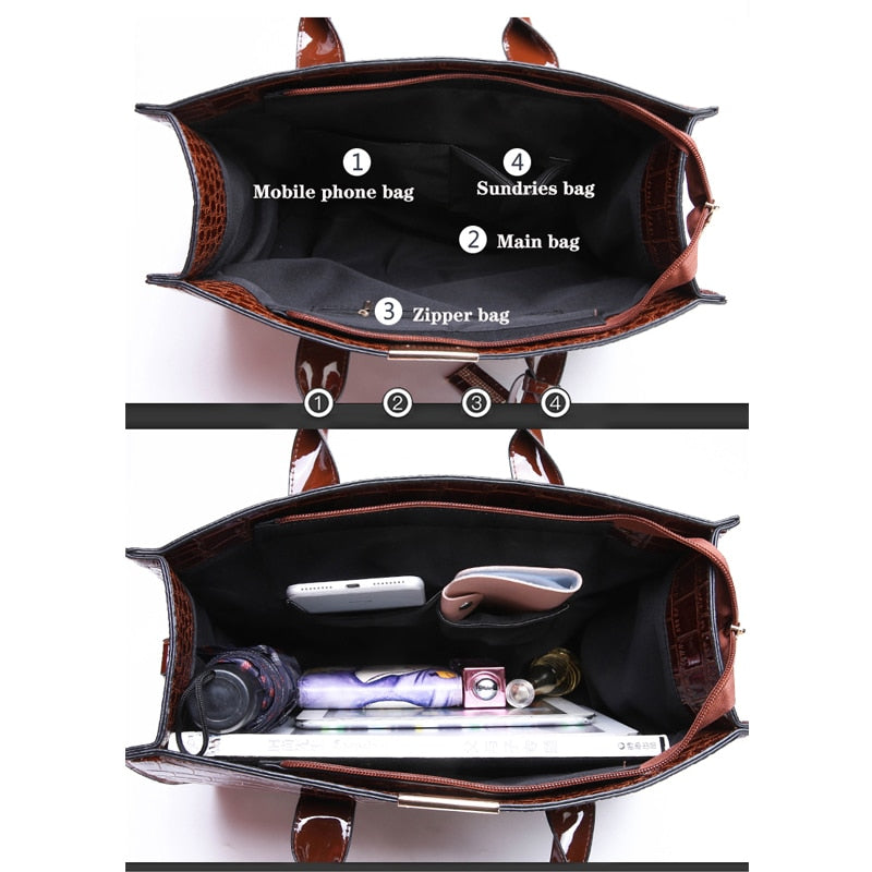 Luxury Womens Tote Handbag Designer Pattern Shoulder or handle use.