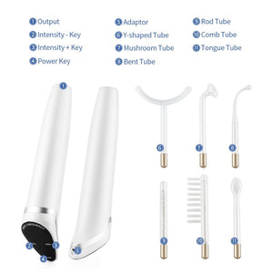 New 6 in 1 High Frequency Electrode Wand Electrotherapy Glass Tube Anti Wrinkle